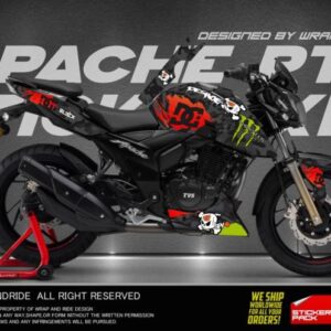 Tvs Apache Rtr 160 0 4v Black Panther Edition Full Body Wrap Decal Sticker Wrapandride