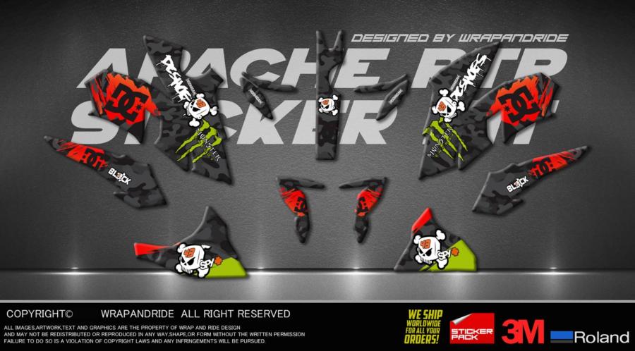 Tvs Apache Rtr 160 0 4v Gymkhana 7 Edition Full Body Wrap Decal Sticker Wrapandride